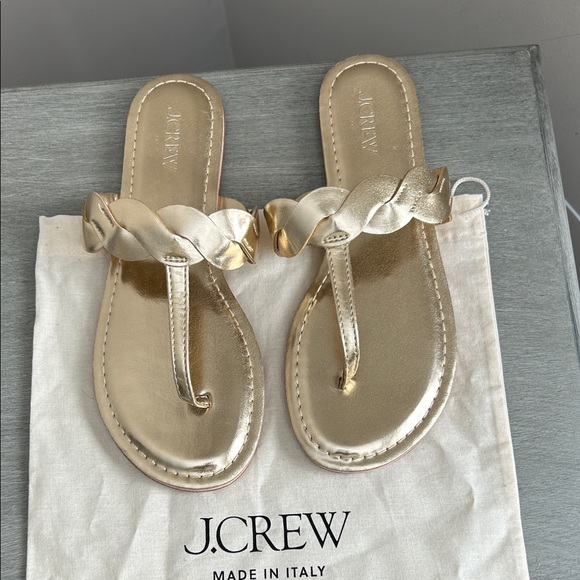 J. Crew Shoes - J. Crew Metallic Gold Braided Sandals. NWOT Size 7